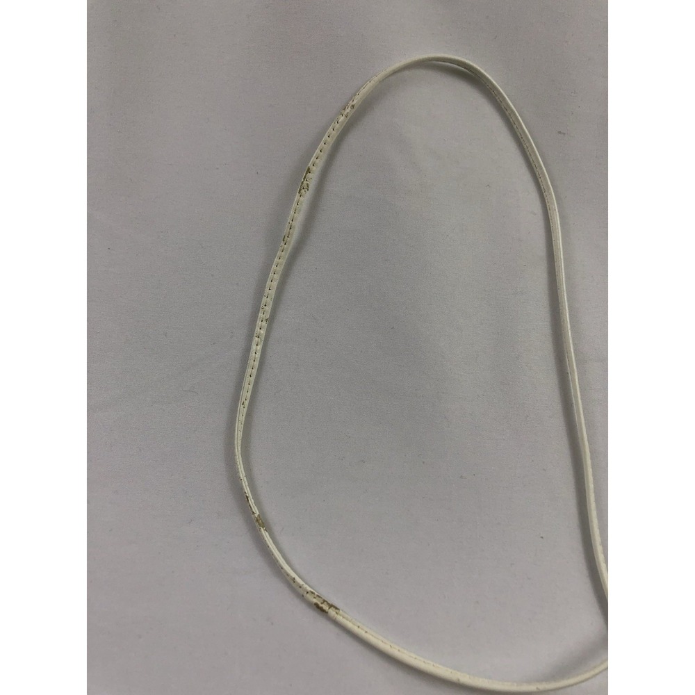 Vintage 80s Opulent Containers White Leather Crossbody Bag Abstract Bow Clutch - Picture 9 of 10